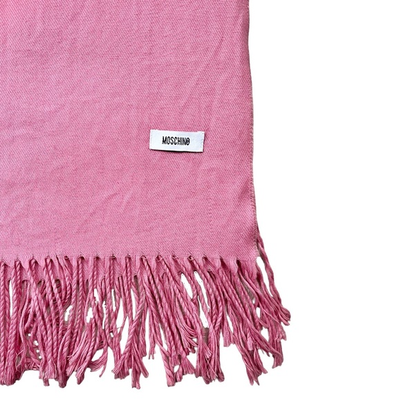 Gorgeous Moschino Pink Pashmina Scarf Wrap Shawl with Fringe - Picture 4 of 5